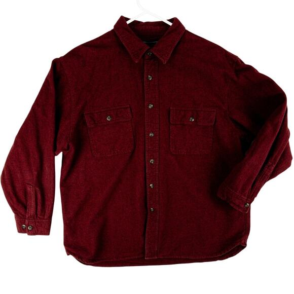 Field & Stream Chamois Shirt Men's XL Heavyweight Dark Red Cotton Blend - Picture 1 of 11